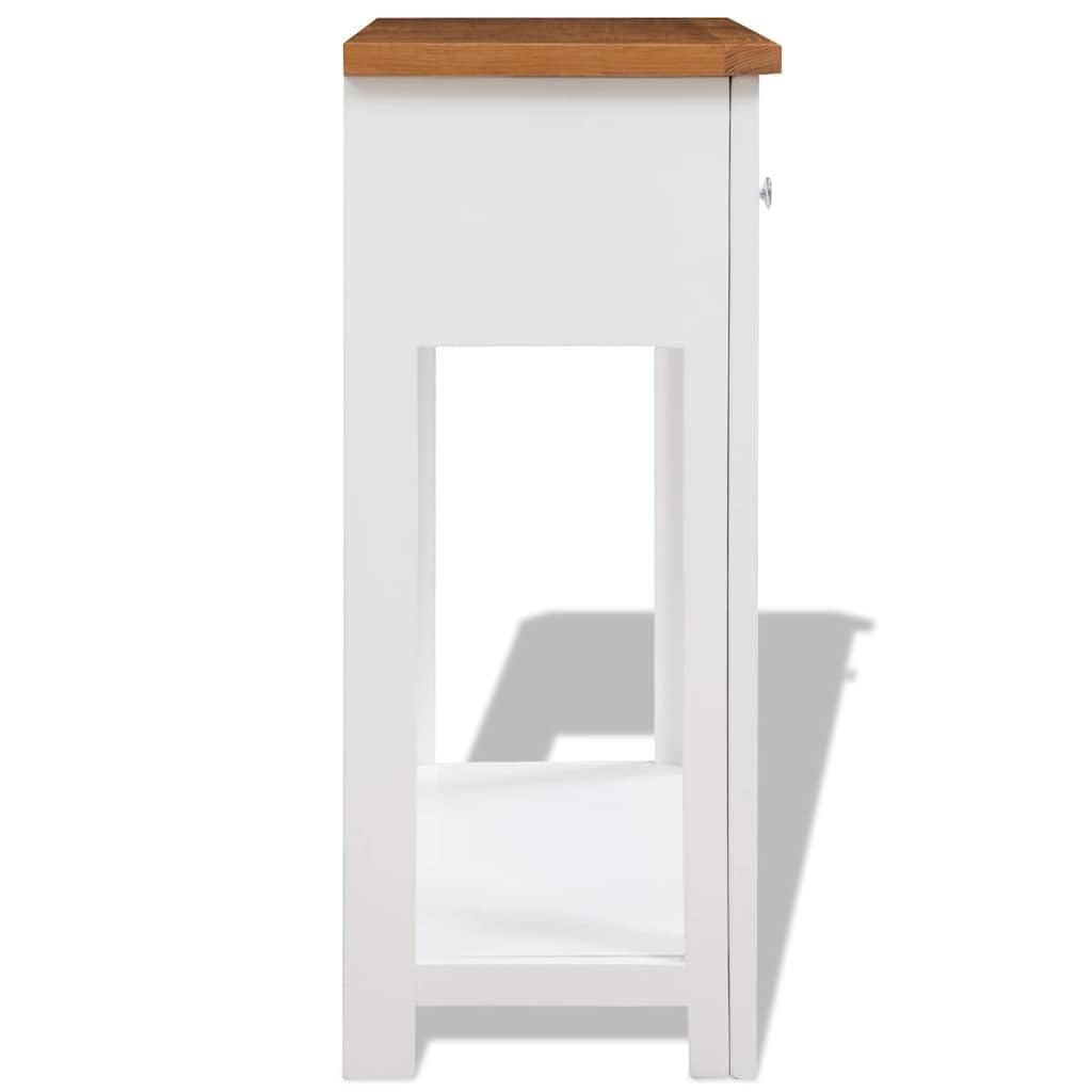Solid Oak Wood Console Table with Drawers I4281