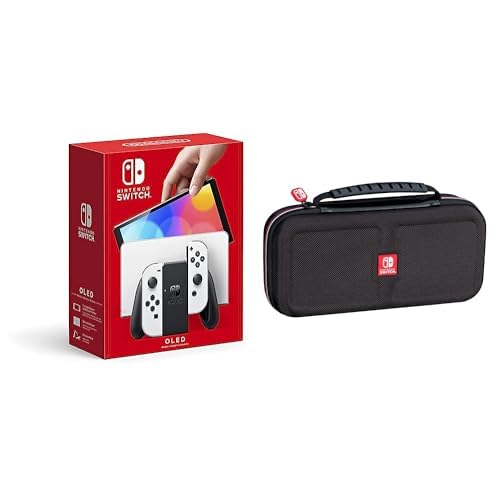 Nintendo Switch OLED Model with White Joy-Con and Black Travel Case X670875