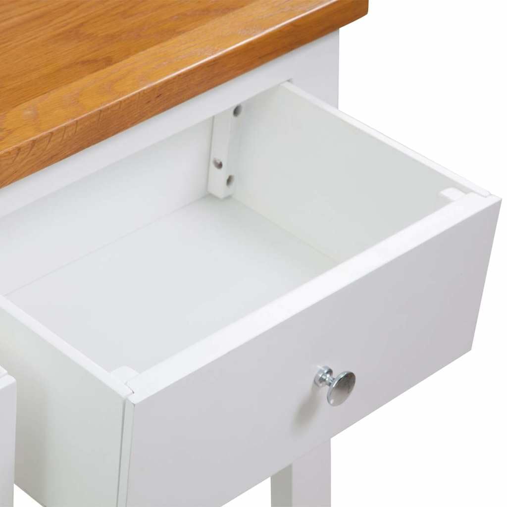 Solid Oak Wood Console Table with Drawers I4281