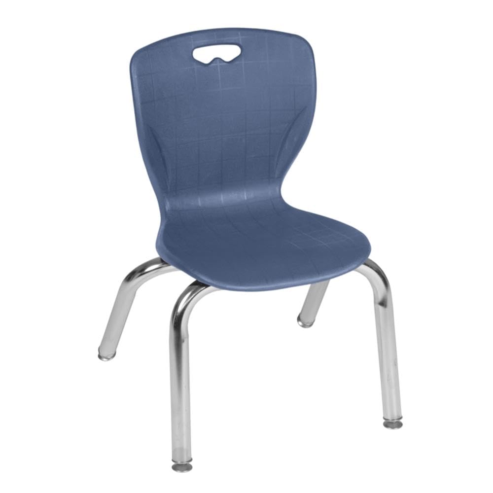 42" Square Mobile Table with 4 Blue Chairs Q595870