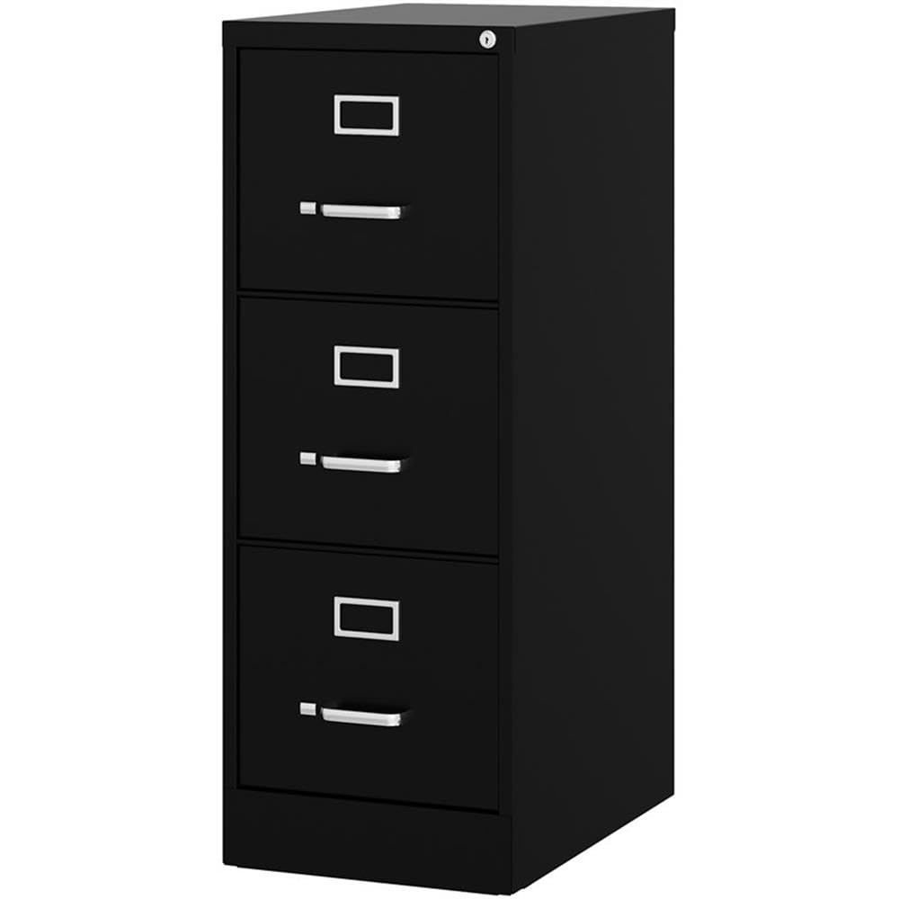 3 Drawer Black Metal Filing Cabinet P61084