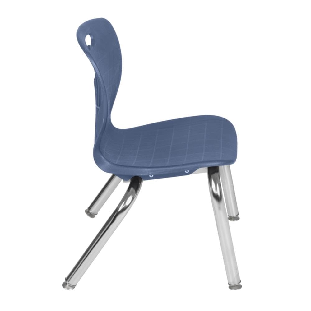 42" Square Mobile Table with 4 Blue Chairs Q595870