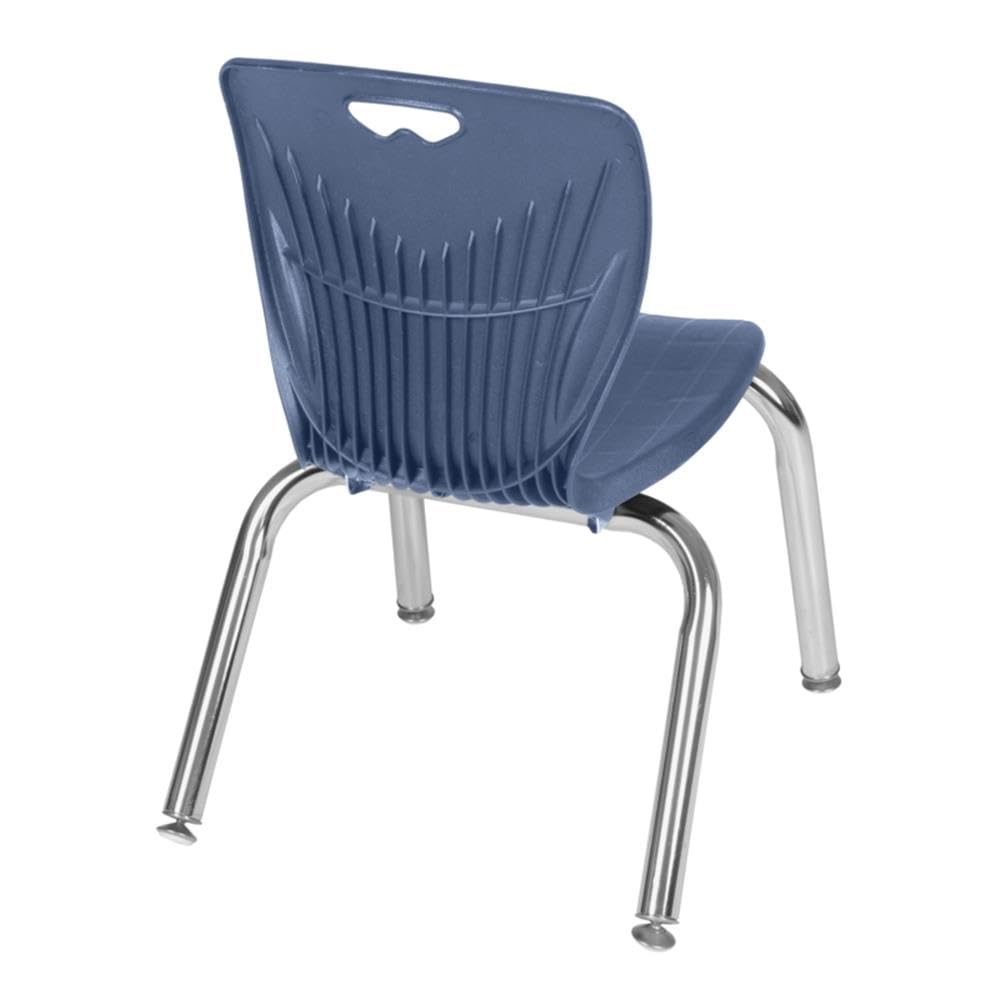 42" Square Mobile Table with 4 Blue Chairs Q595870
