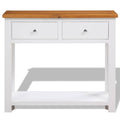 Solid Oak Wood Console Table with Drawers I4281