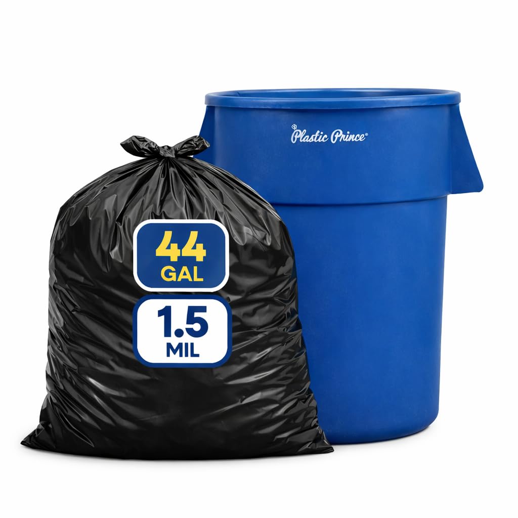 Black 40-45 Gallon Heavy Duty 1.5 Mil Trash Bags Pack of 100 F55553