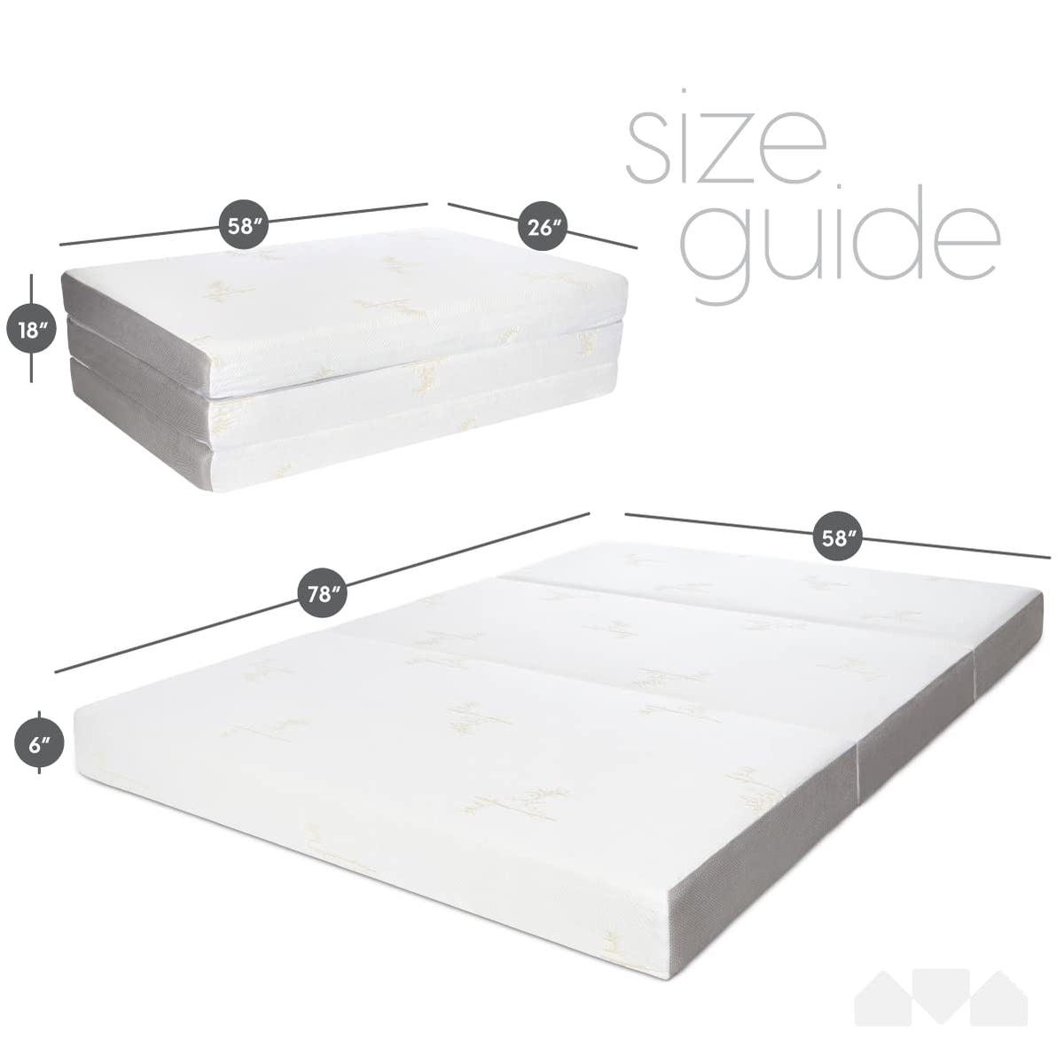 Queen Size 6 inch Memory Foam Trifold Mattress G194129