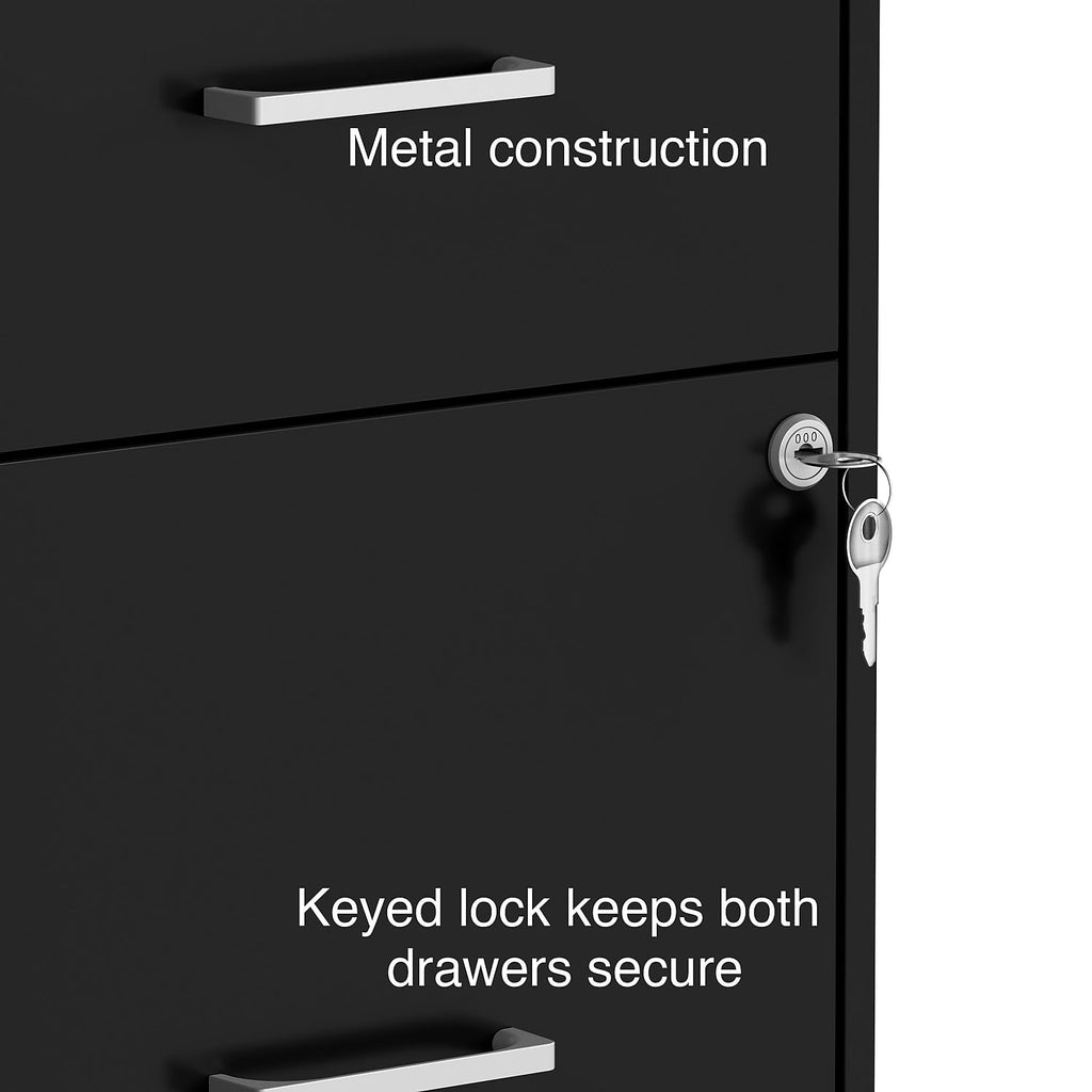Black 2-Drawer Letter Size File Cabinet E95981