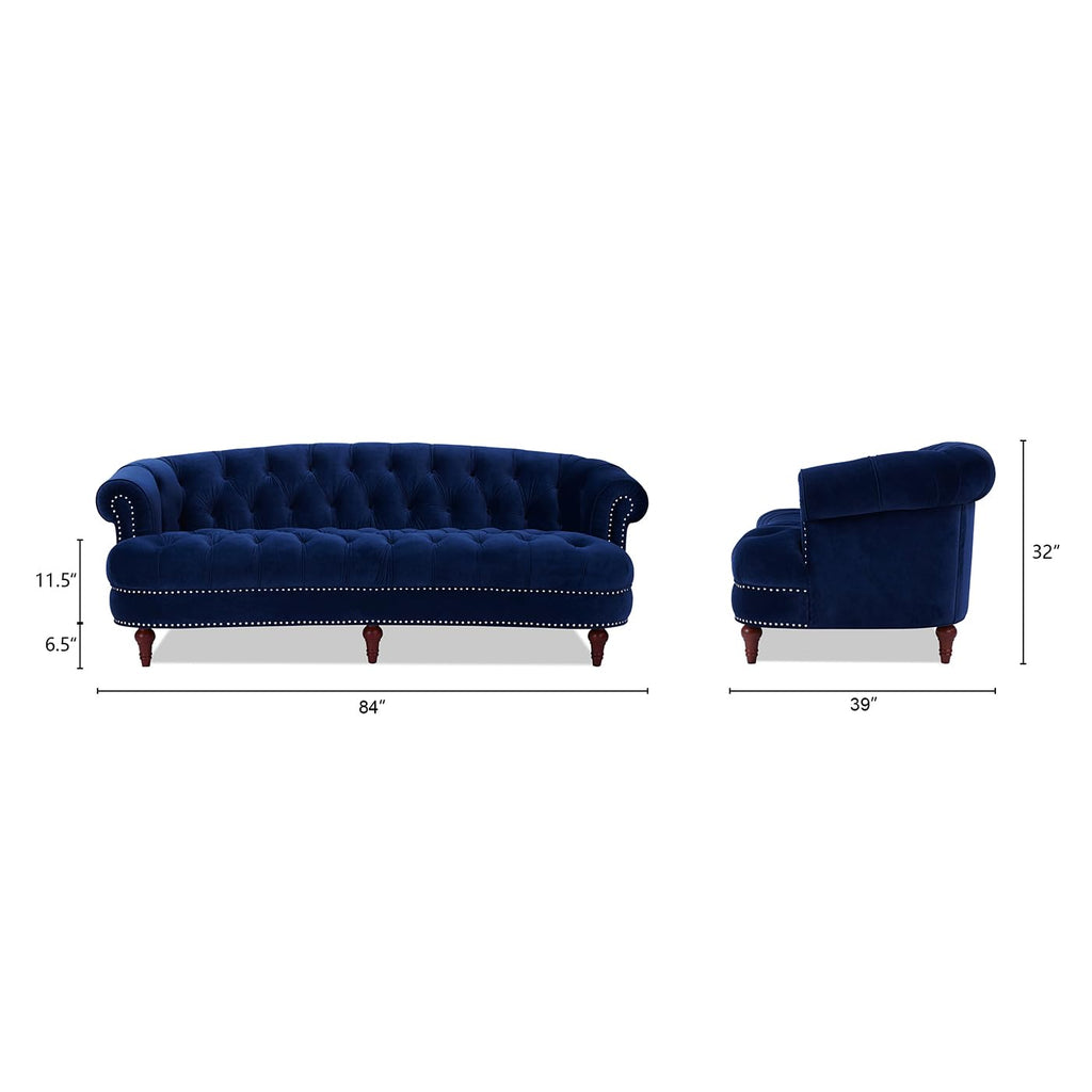 Navy Blue Velvet Tufted Sofa G759