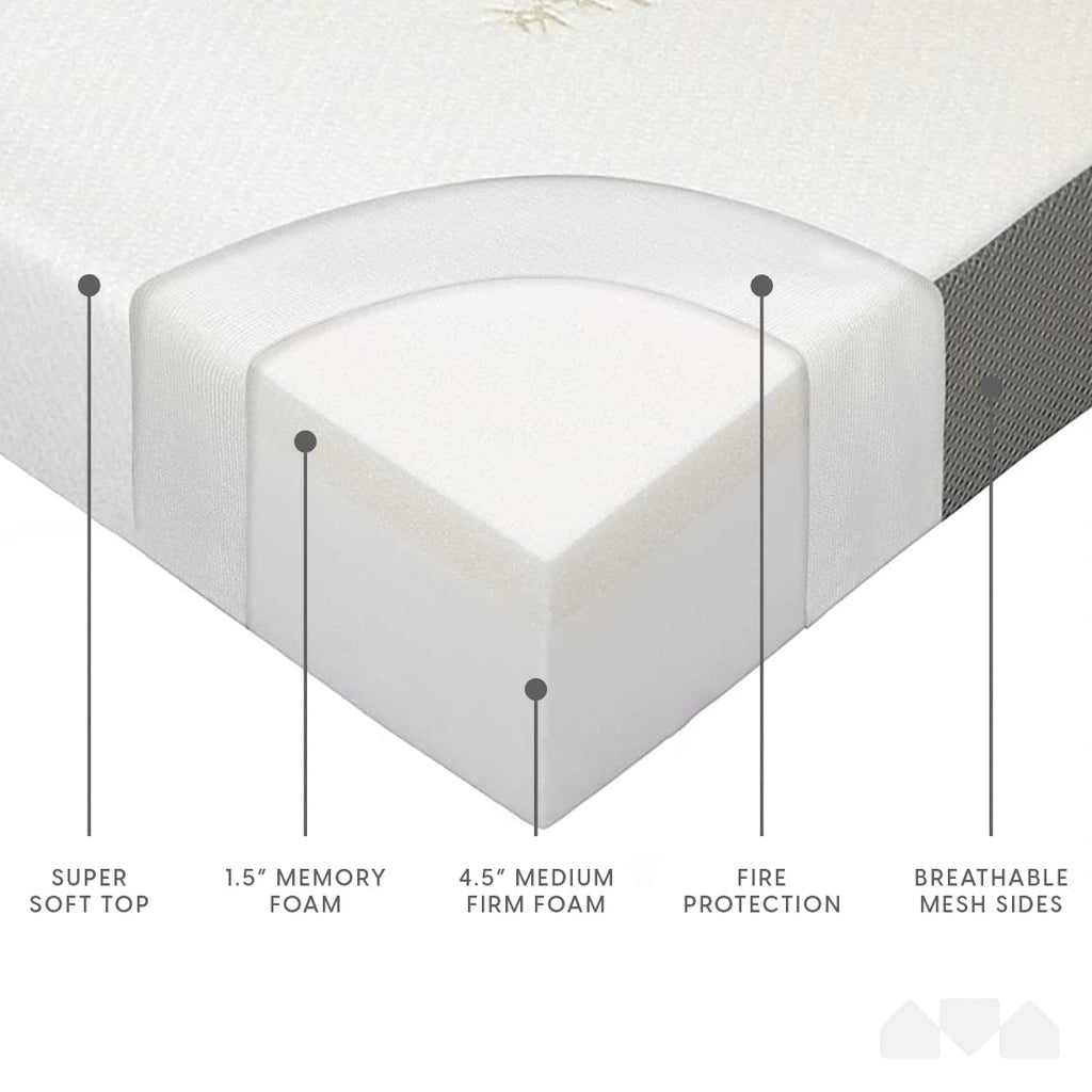 Queen Size 6 inch Memory Foam Trifold Mattress G194129