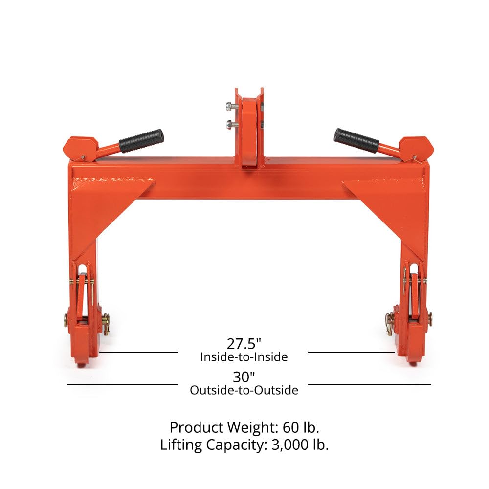 3 Point Quick Hitch Category 1 Tractor 3000 LB Lifting Capacity Orange B603