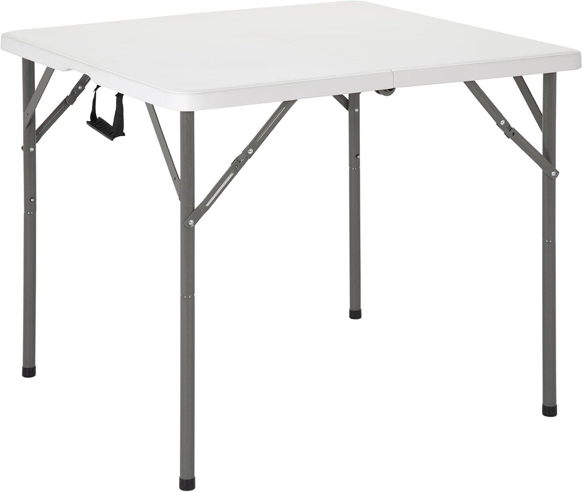 34'' White Folding Card Table with Handle & Steel Legs N118