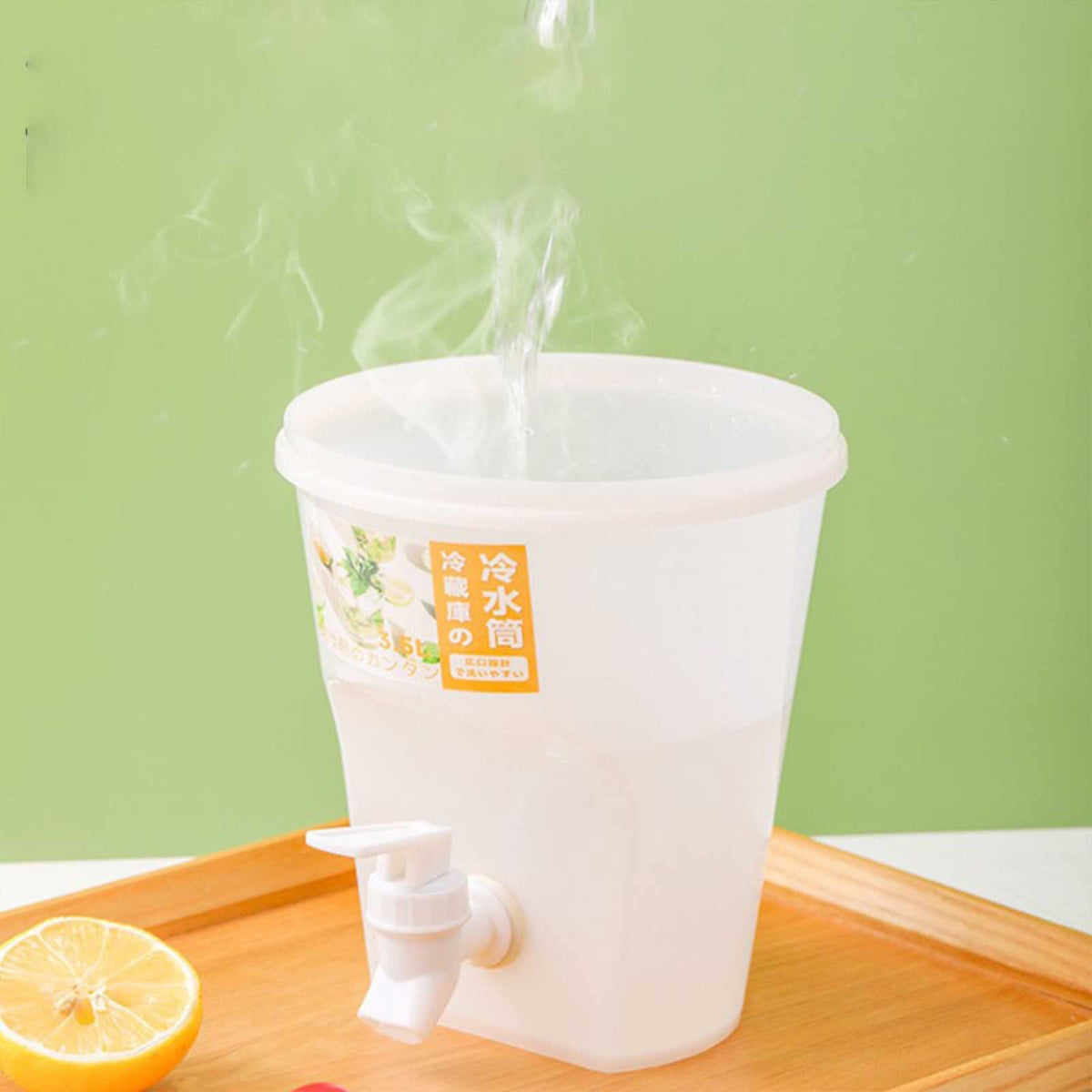 3.5L Plastic Water Dispenser with Lids & Faucet J8749