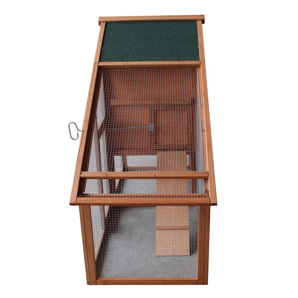 Wooden Chicken Coop with Waterproof Roof and Nesting Box W69013