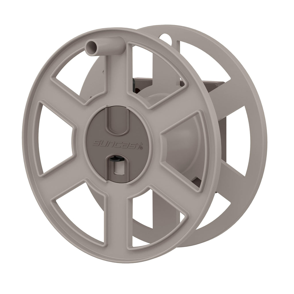Wall Mount Garden Hose Reel 100 Feet Capacity Light Taupe Resin Z262