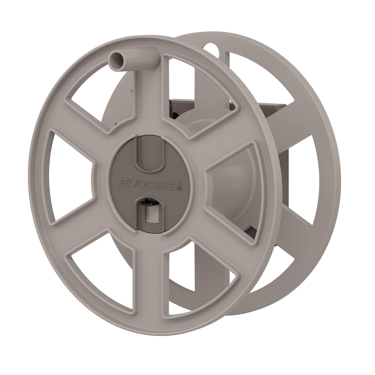 Wall Mount Garden Hose Reel 100 Feet Capacity Light Taupe Resin Z262