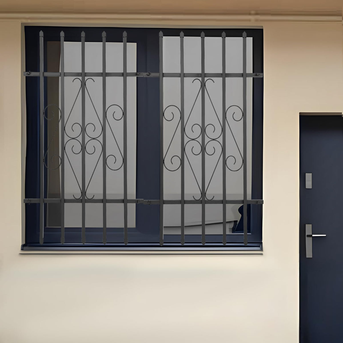 Black 24 x 36 Inch 2PCS Heavy Duty Window Security Bars X822