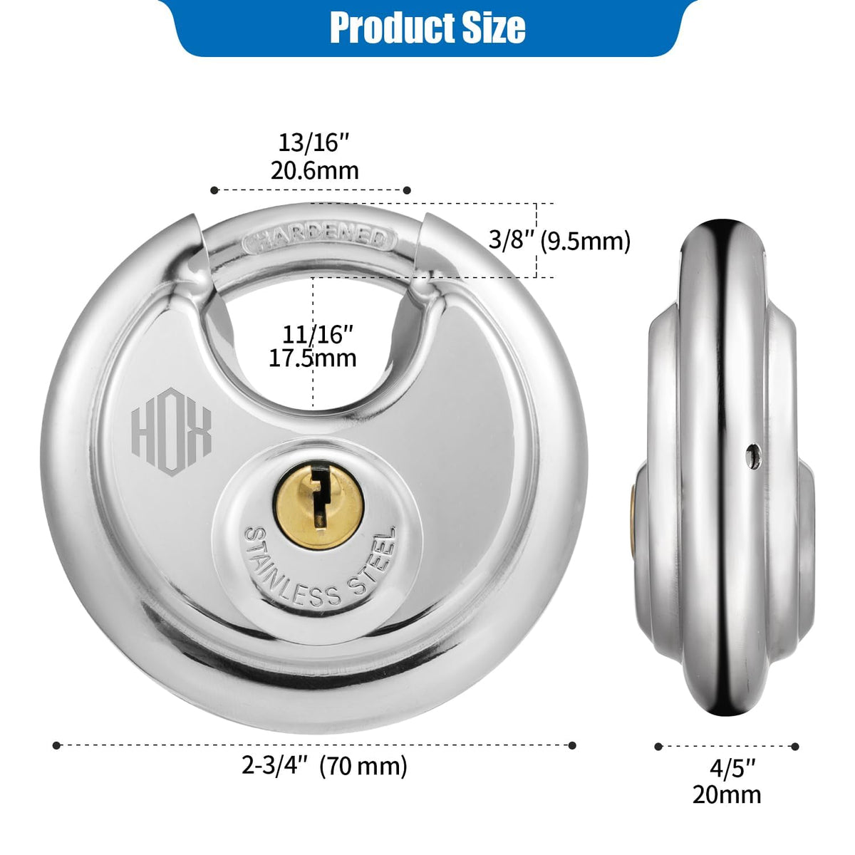 Keyed-Alike Disc Padlock 4-Pack D6071