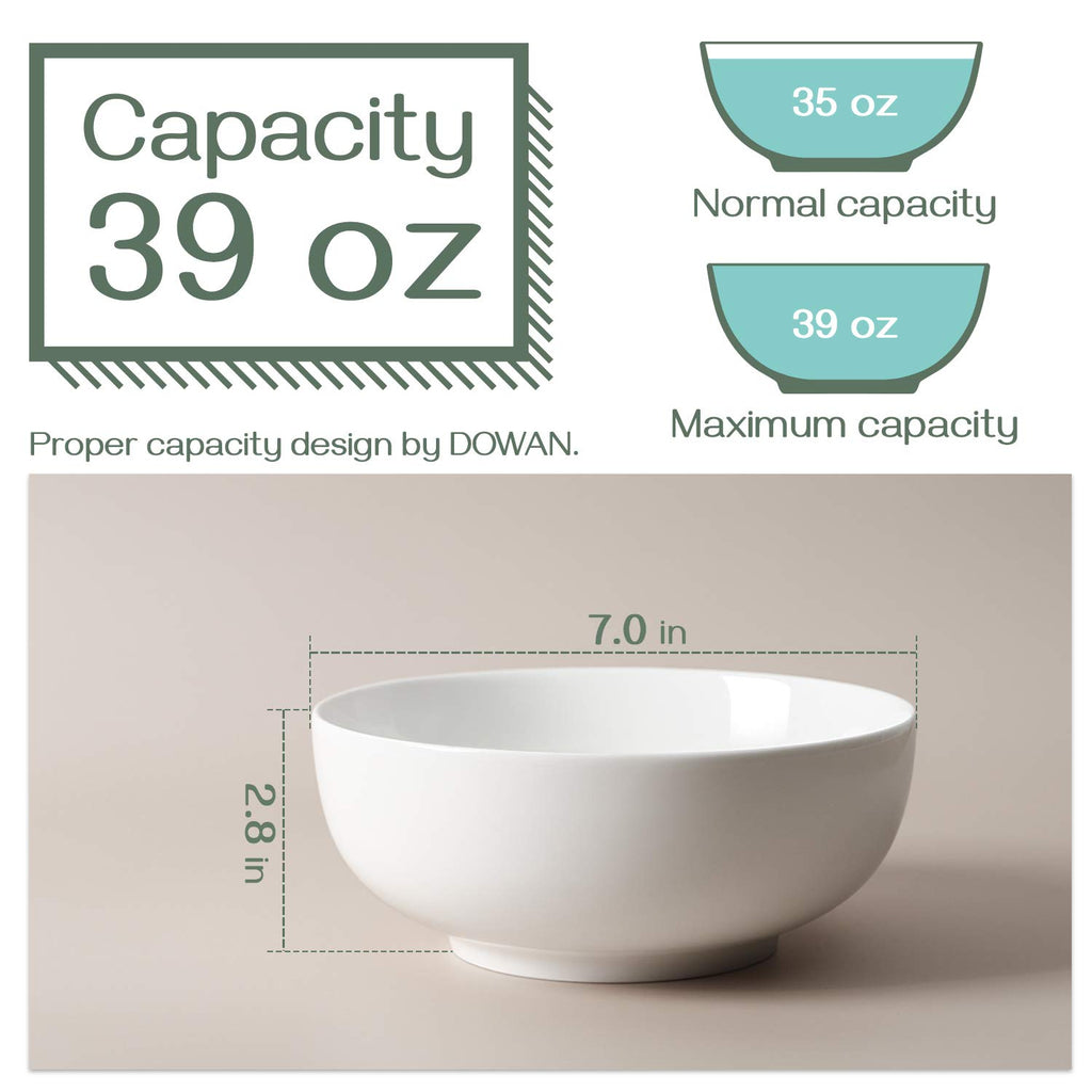 7" & 4.5" White Ceramic Bowls Set of 4 L8127