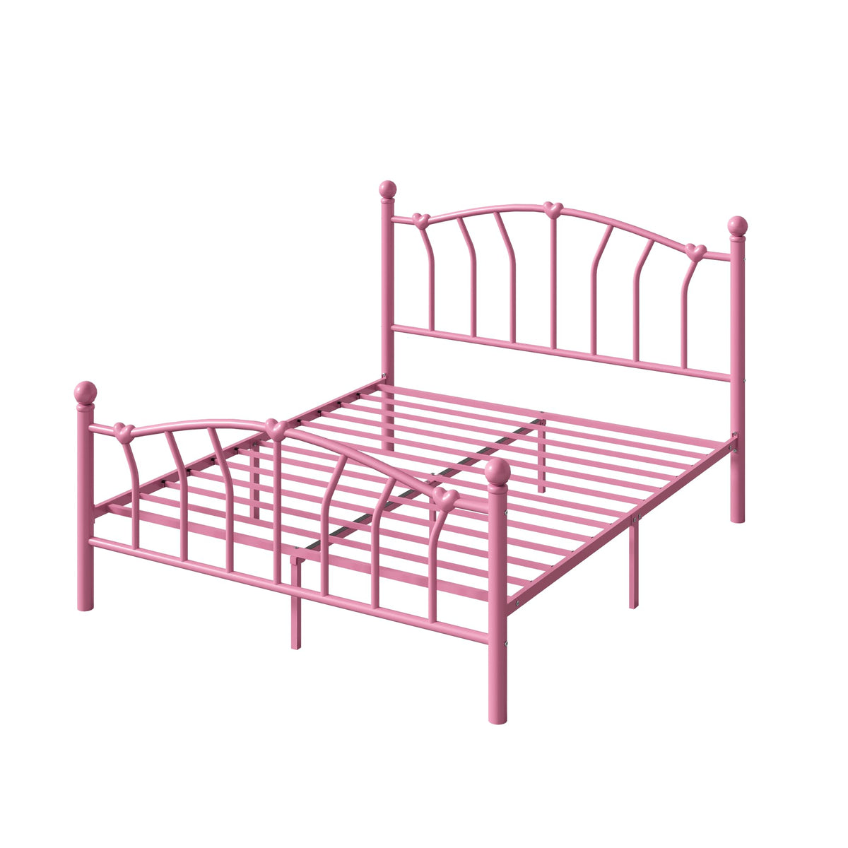 Full Size Pink Metal Platform Bed Frame S712881