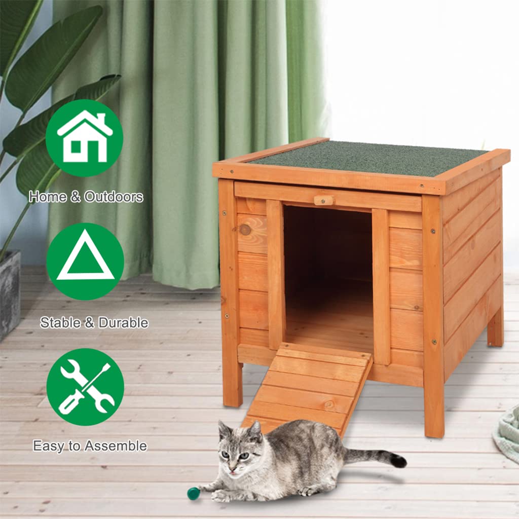 Weatherproof Wooden Cat House N154643