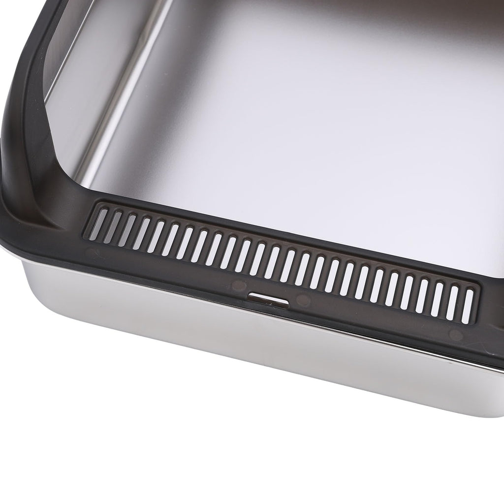 Stainless Steel High Sided Cat Litter Box with Lid S340868