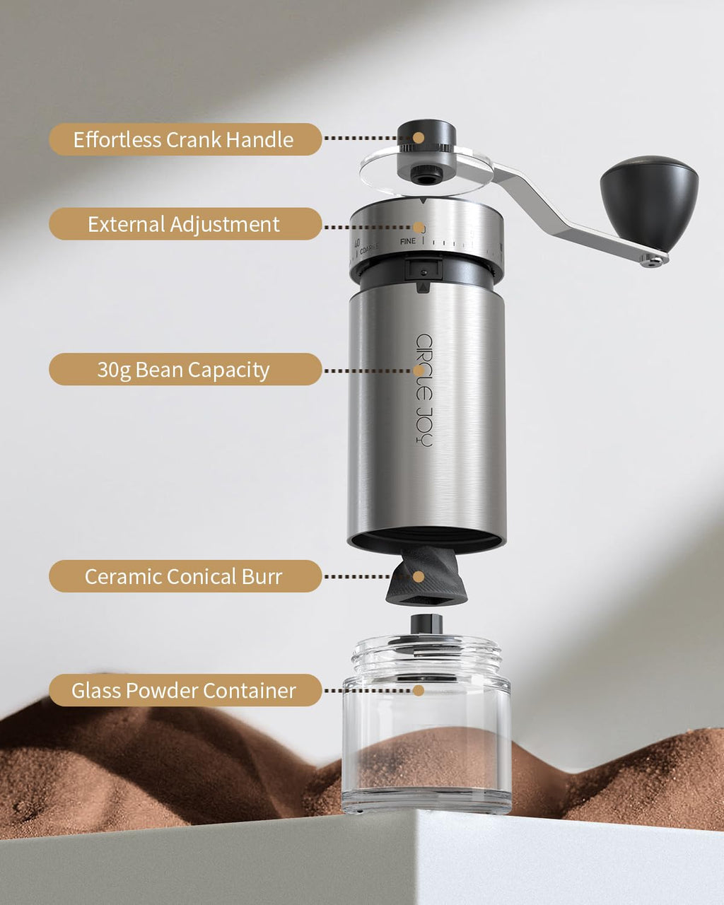 Manual Coffee Grinder with Ceramic Conical Burr I88803