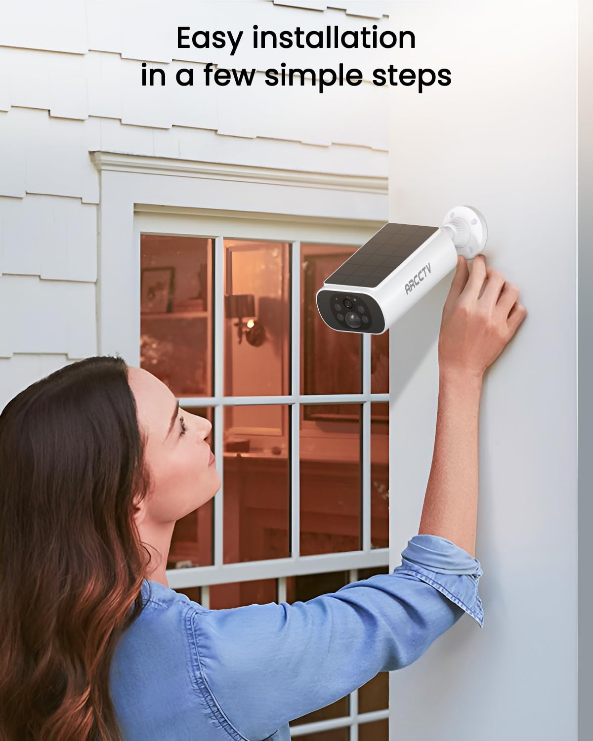 Solar Security Cameras Wireless Outdoor 4MP 2.5K HD E49217