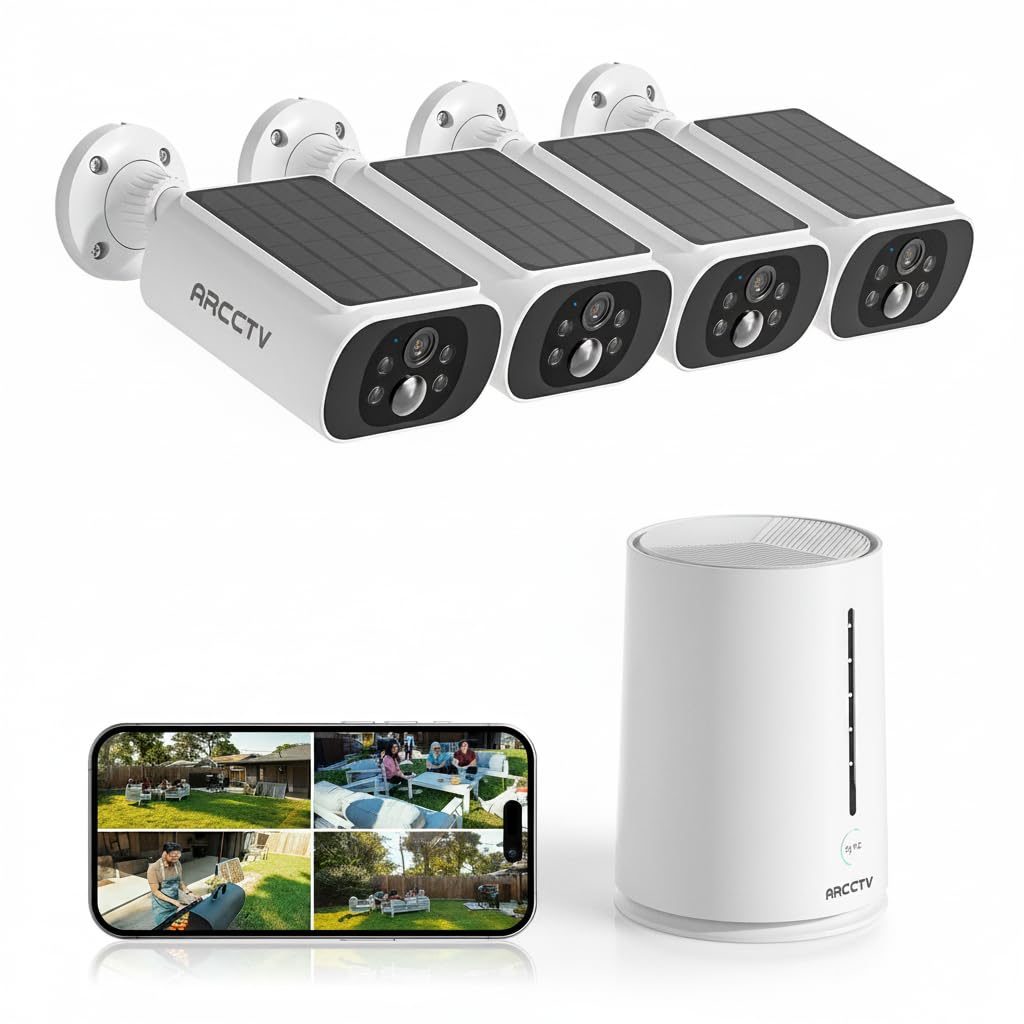 Solar Security Cameras Wireless Outdoor 4MP 2.5K HD E49217