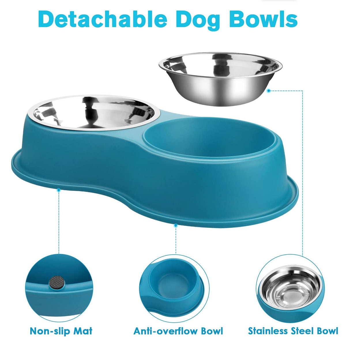 Stainless Steel Non-Slip Dog Bowls I380