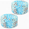 Inflatable Outdoor Ottoman 2 Pack Teal Grey V45348