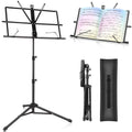 Black Adjustable Metal Music Stand with Carrying Bag C407