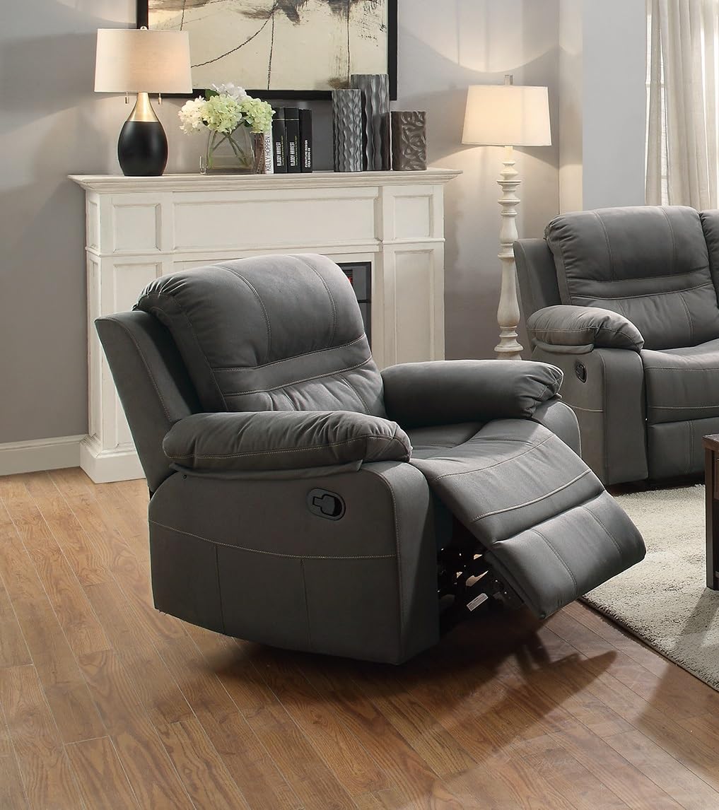 Slate Blue Breathable Leatherette Recliner Chair B45430