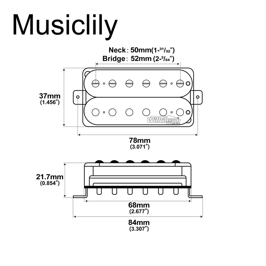 Alnico 5 Open Humbucker Pickups Set Black M149