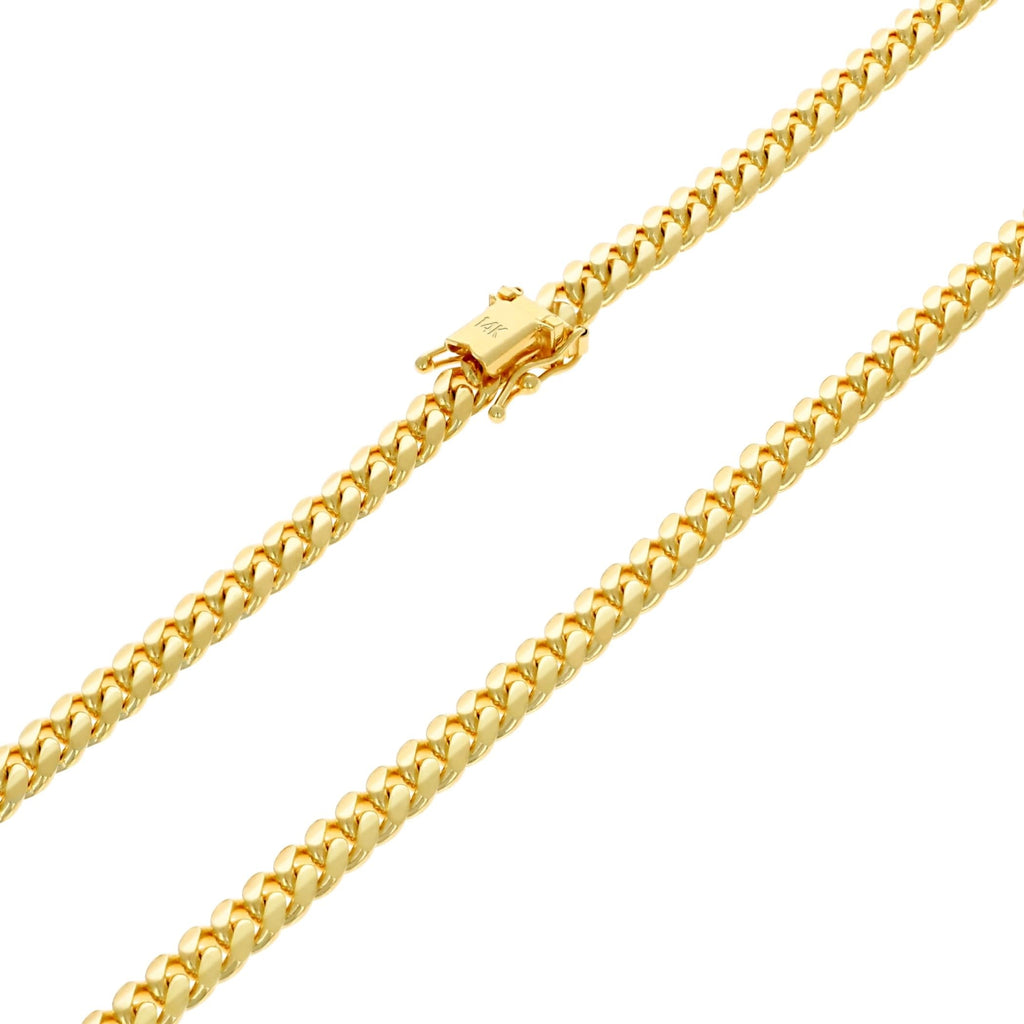 14k Yellow Gold Cuban Link Chain Necklace B431516