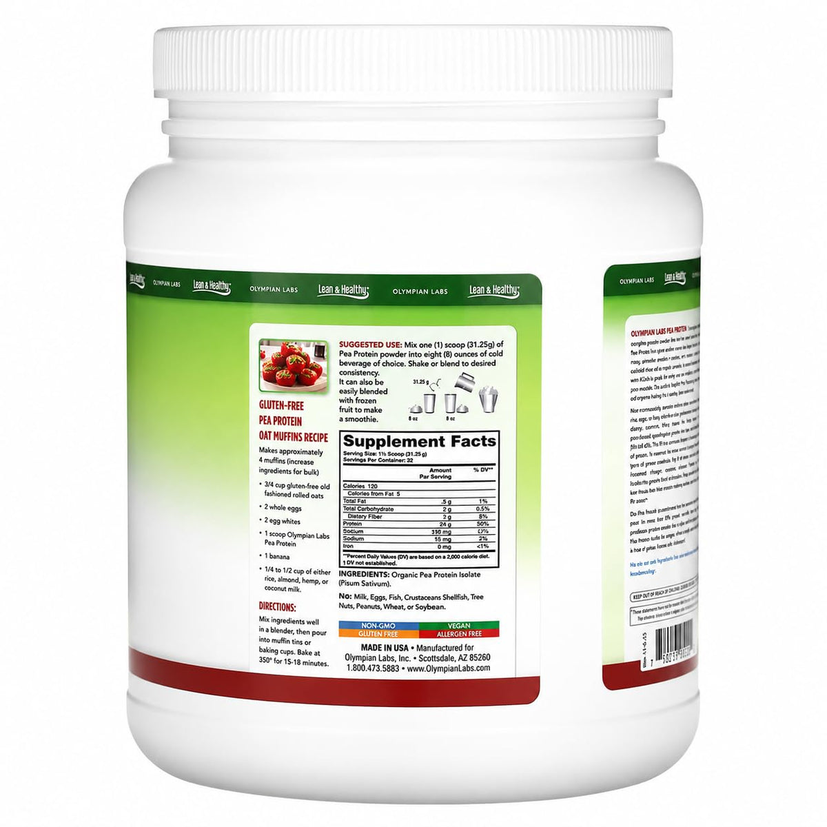 Unflavored Pea Protein Powder E467