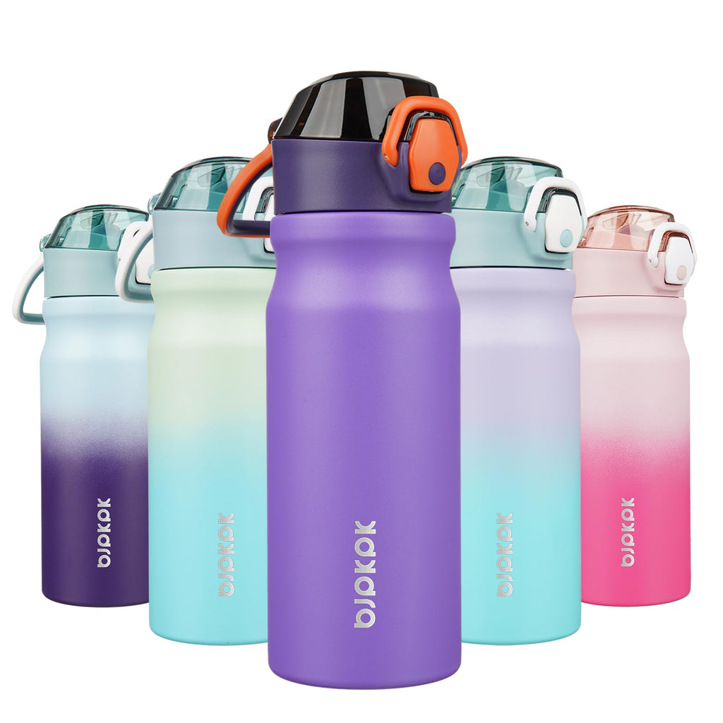 18 oz Insulated Stainless Water Bottle with Straw & Handle Q14369