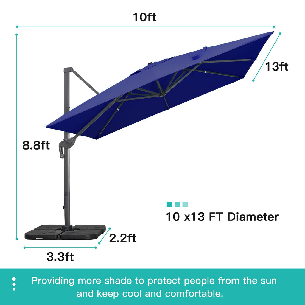10x13Ft Rectangular Offset Patio Umbrella X952