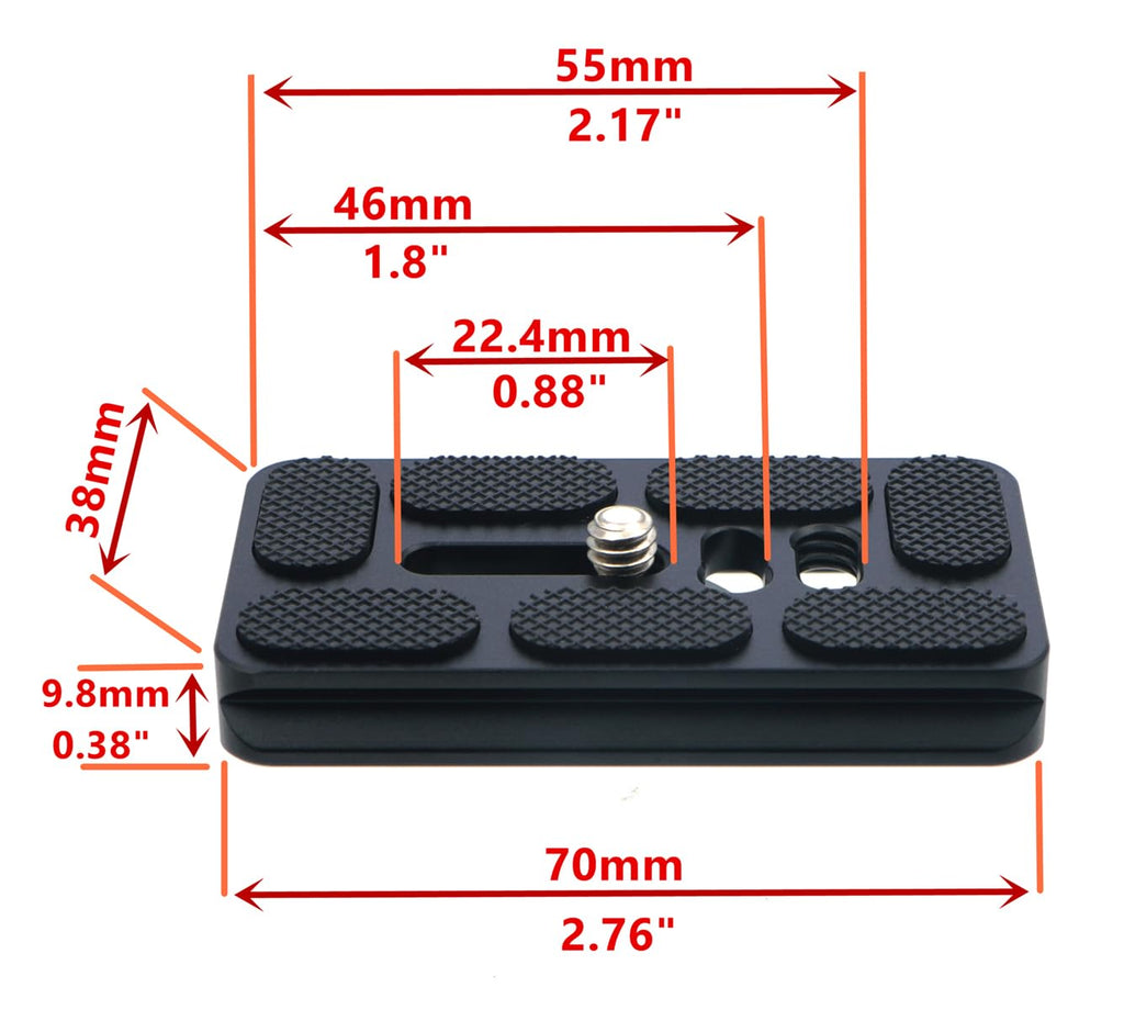70mm Aluminum Quick Release Plate with 1/4" Screw T531684