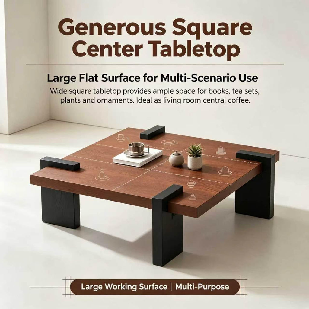 Walnut Coffee Table with Black Wood Legs G1470