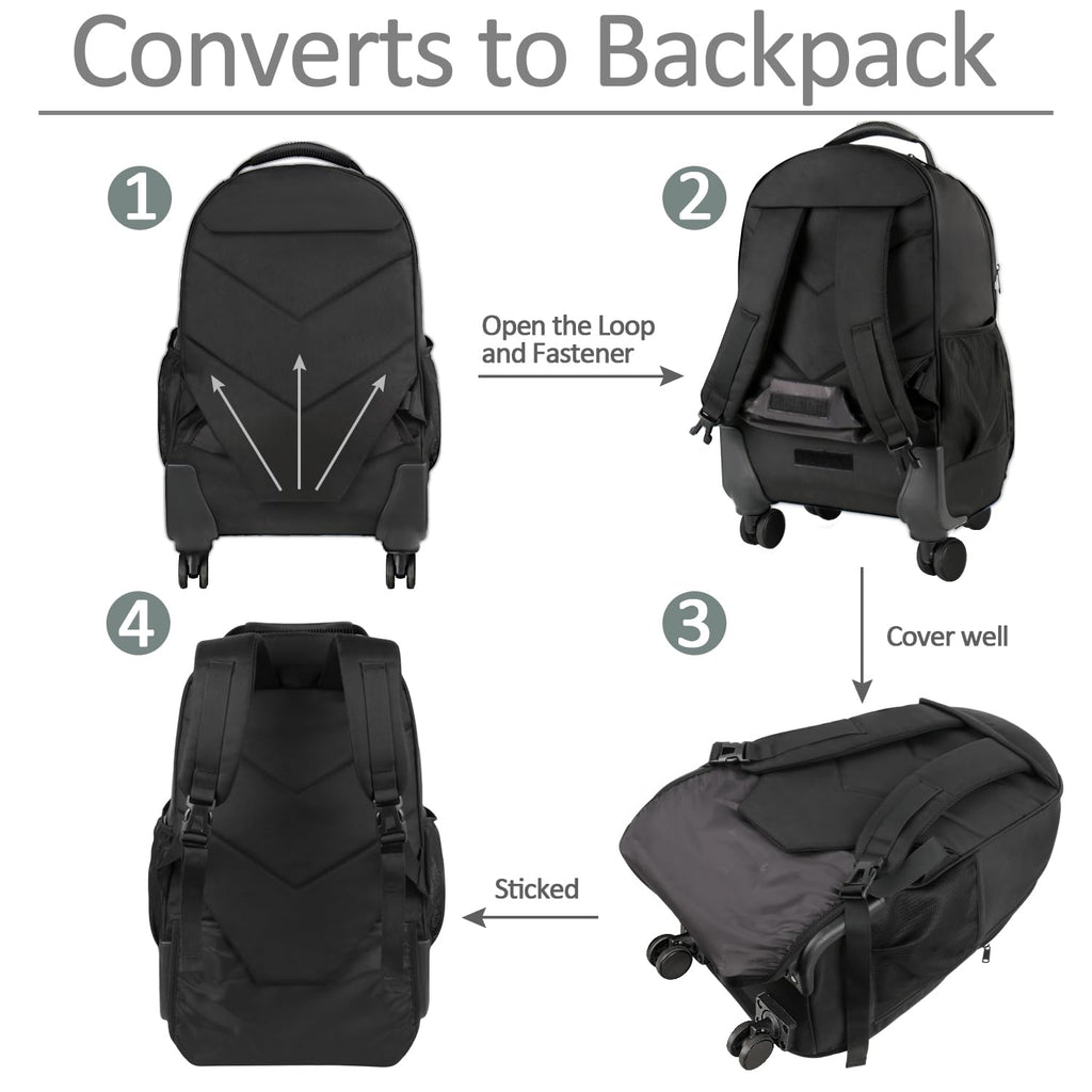 Rolling Backpack with 4 Wheels U766