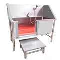 47 Inch Stainless Steel Dog Grooming Tub with Walk-in Stairs V912