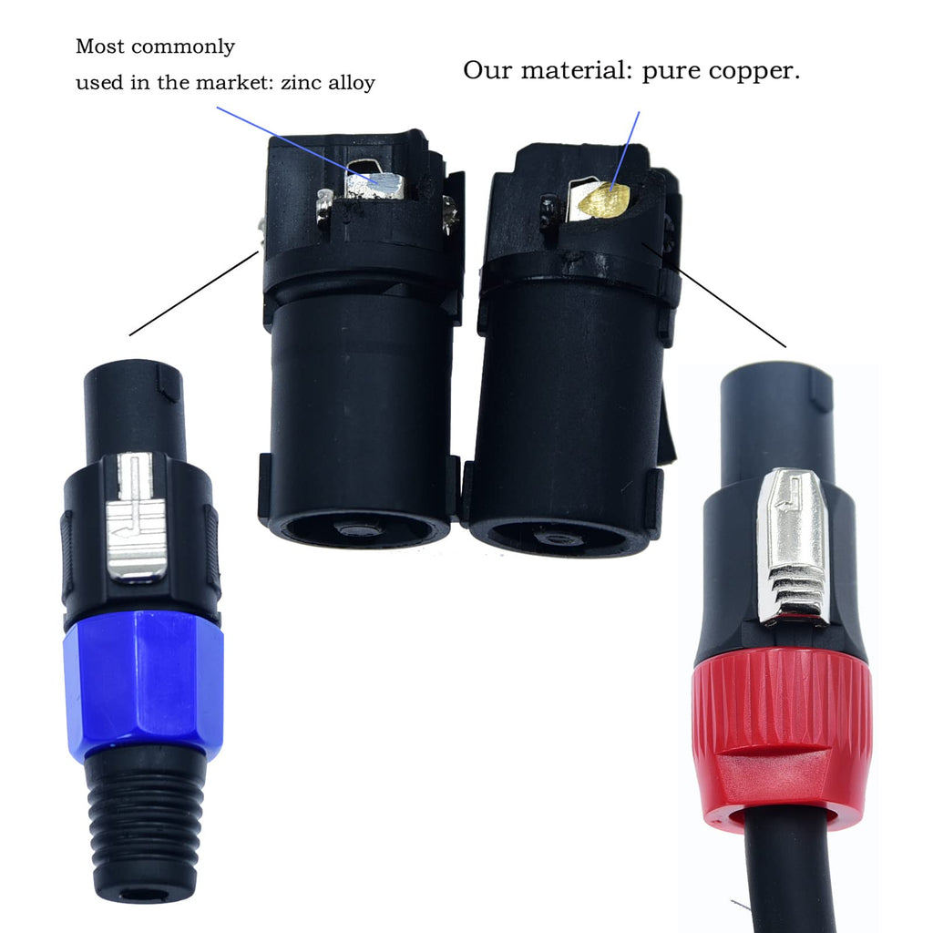 Heavy Duty 2Pack Speakon to Speakon Male Speaker Wire Cable 12awg 15ft A187642