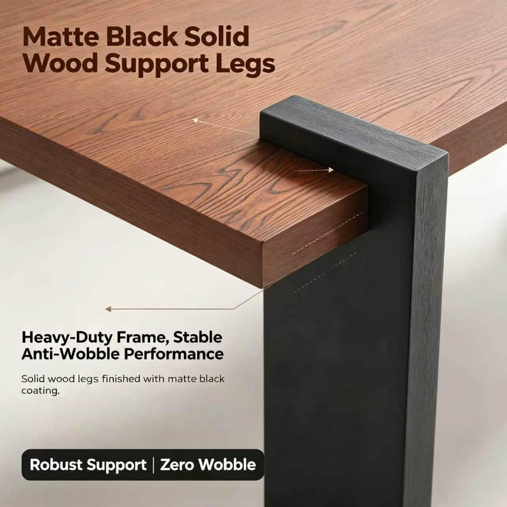 Walnut Coffee Table with Black Wood Legs G1470