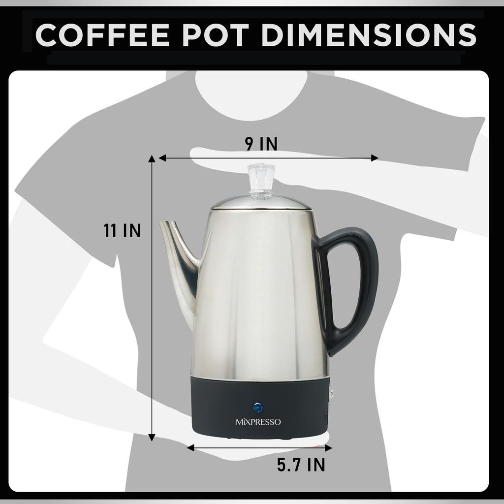 10 Cup Stainless Steel Electric Percolator Coffee Pot T37200