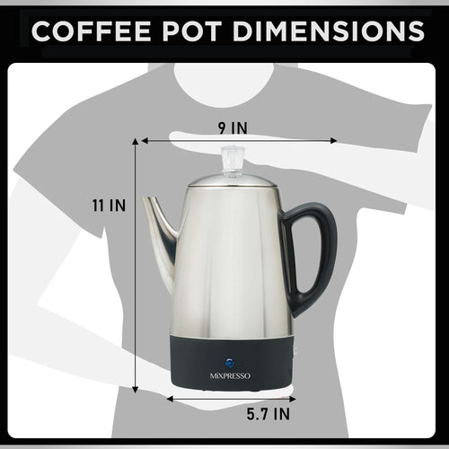 10 Cup Stainless Steel Electric Percolator Coffee Pot T37200