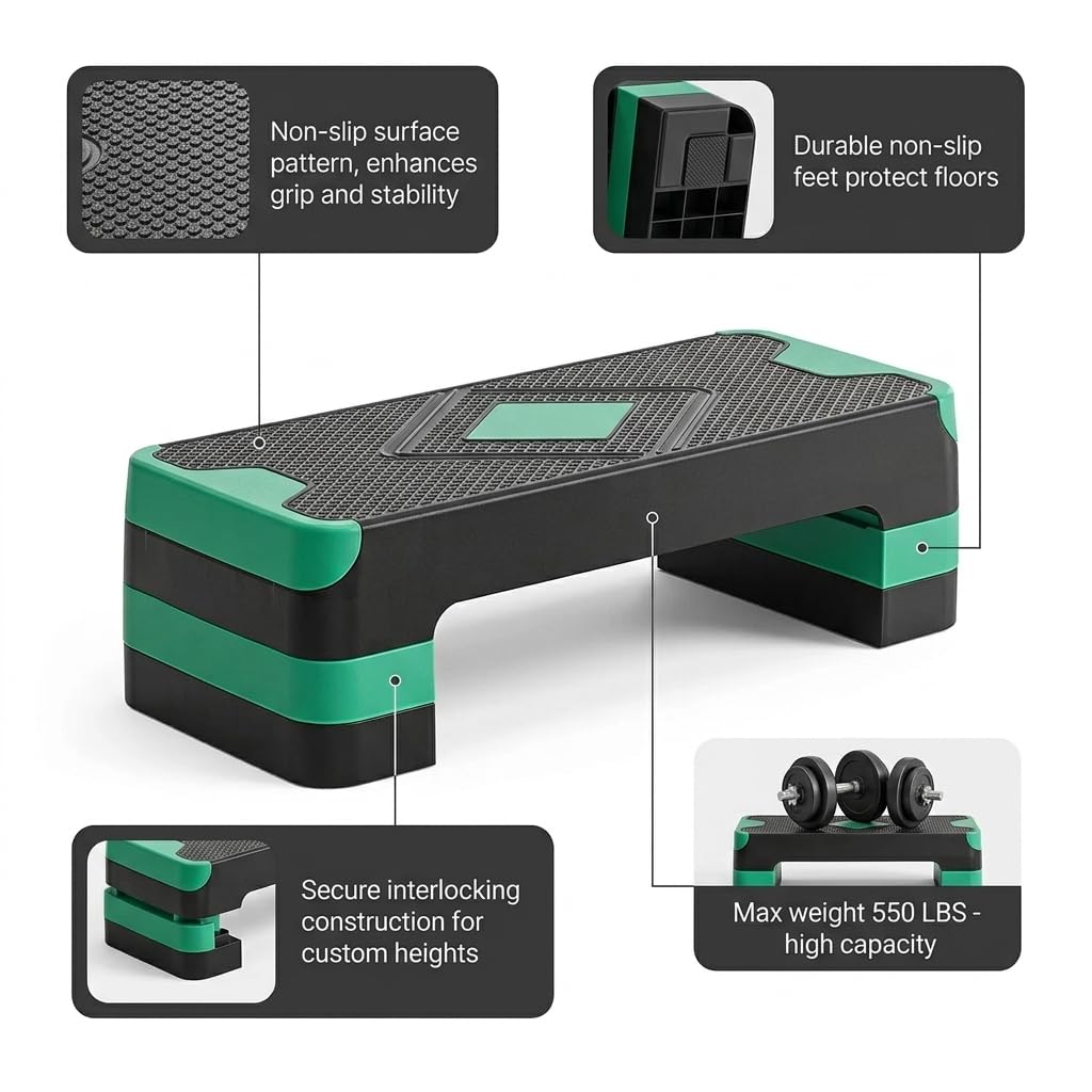Adjustable Non-Slip Aerobic Step Platform K771