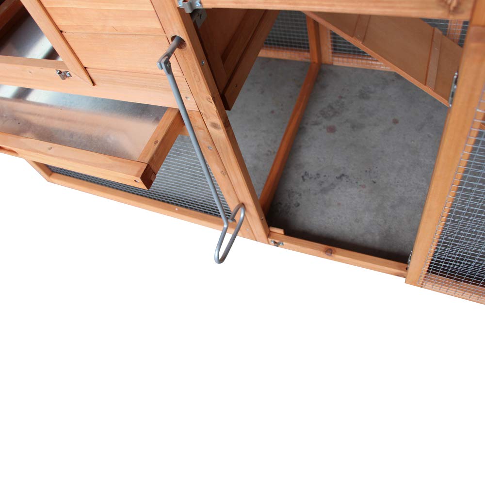 Wooden Chicken Coop with Waterproof Roof and Nesting Box W69013