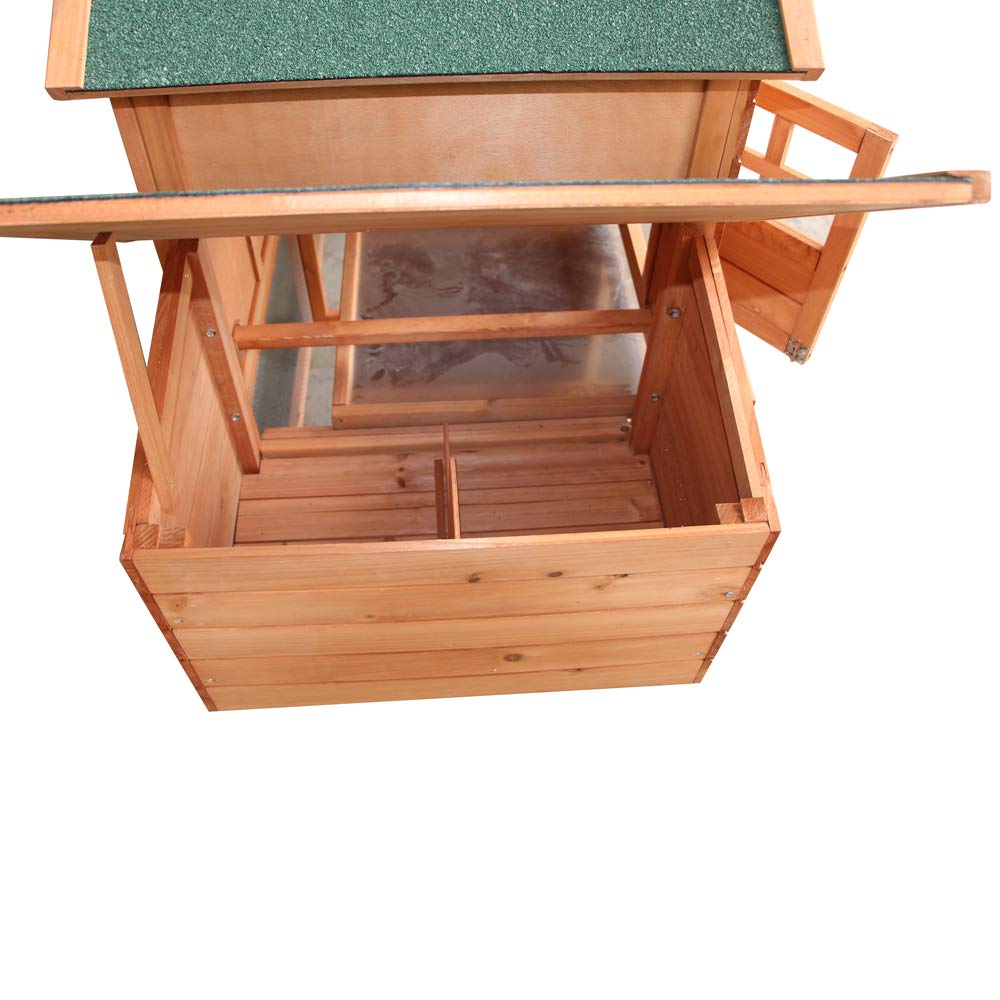 Wooden Chicken Coop with Waterproof Roof and Nesting Box W69013