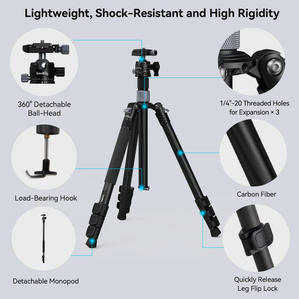Carbon Fiber Camera Ball Head Tripod J30454