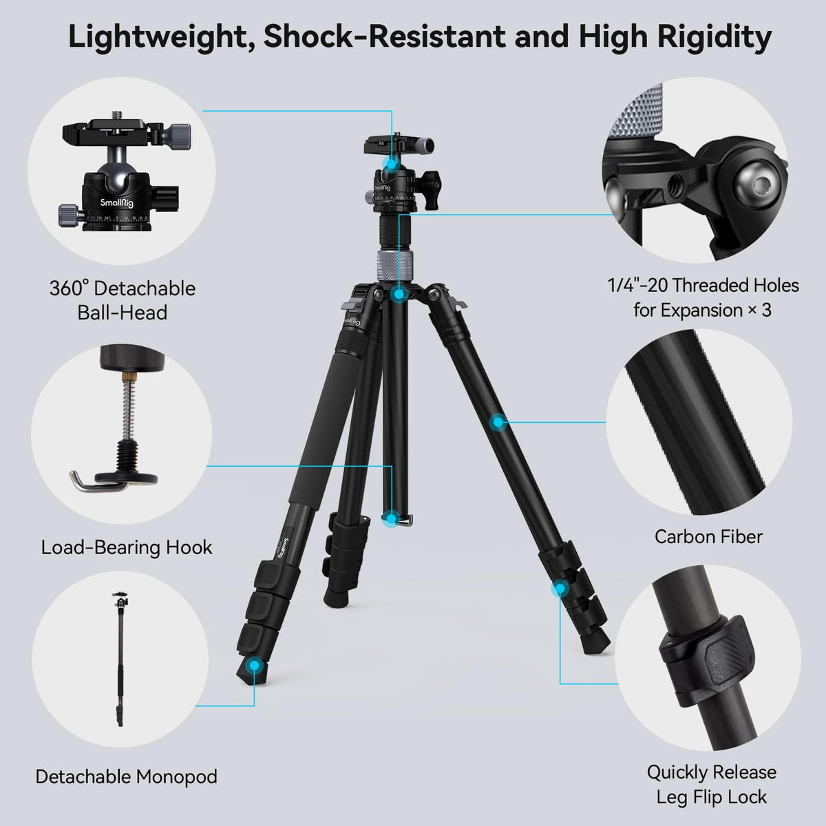 Carbon Fiber Camera Ball Head Tripod J30454